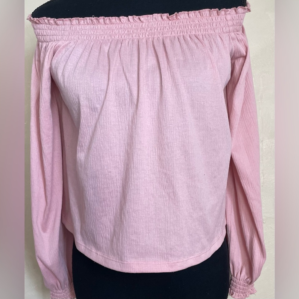 Pink Off-Shoulder Blouse